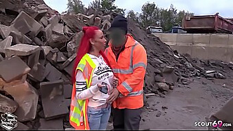 Redhead Teen Seduced By Strange Worker For Outdoor Bareback Sex