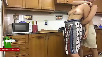 Horny Brunette Gets Her Pussy And Tits Fucked In The Kitchen