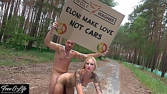 Sexy Blonde Babe Gets Nude And Fucks In Front Of Tesla Gigafactory Berlin