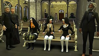 Newly Ordained Nuns Seduced By Their Older Catholic Mentors In A 3d Animated Pornographic Scenario