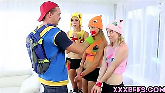 Three Young Sluts Dress Up As Pokémon Trainers And Engage In Hardcore Sex