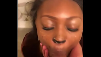 Amateur Bambi'S Intense Blowjob Skills Up Close