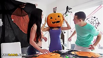 Tia Cyrus, The Sexy Stepmom, Gets Her Face Stuck In A Jack-O'-Lantern On Halloween, Leading To Hilarious Consequences