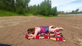 Russian Milf Gives A Wild Blowjob On The Beach