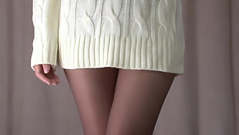 Up-Close View Of Legs In Miniskirt