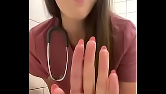 Young Nurse Pleasures Herself In The Hospital Restroom