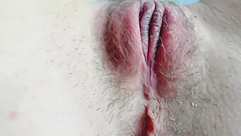 Close-Up Of Czech 18-Year-Old'S Hairy Pussy Being Stimulated