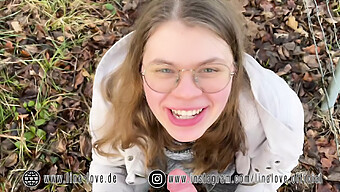 First-Time German 18-Year-Old Gives Outdoor Blowjob