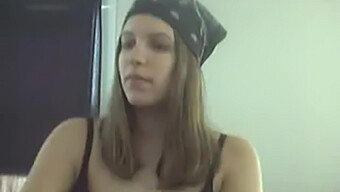 Young, Pregnant Beauty Teases In Black Lingerie On Webcam